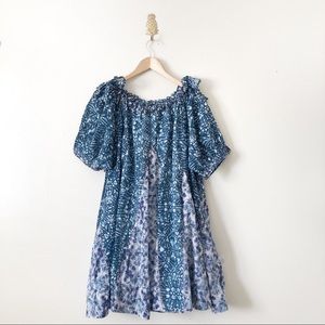 Free People Blue Jet Set Babydoll Mini Dress